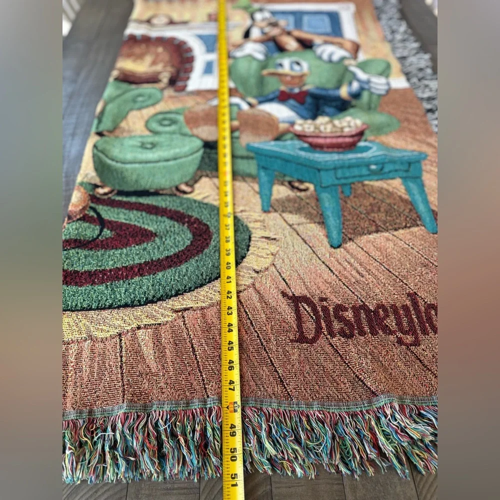 Disneyland Parks Mickey Mouse and Friends Woven Vintage Tapestry Throw Blanket